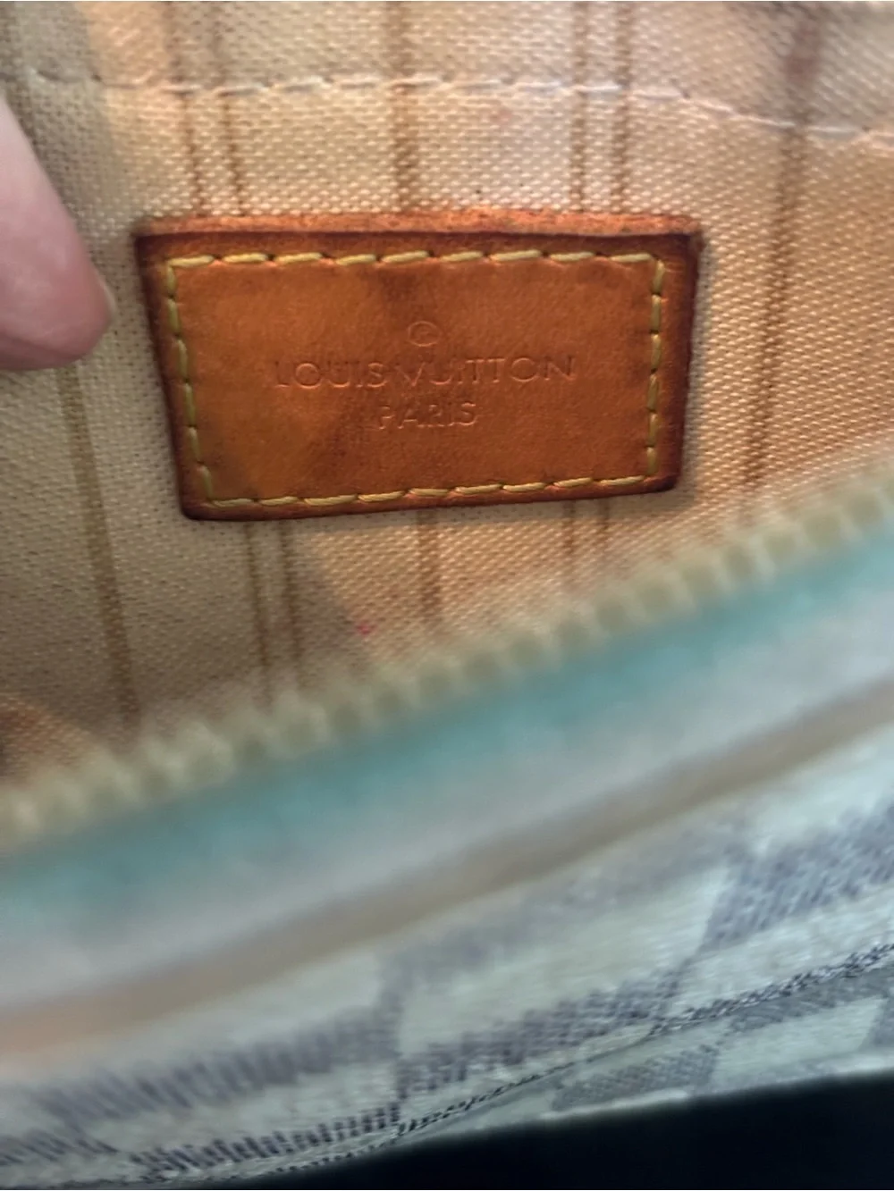 Authentic Louis Vuitton Neverfull Pochette MM/GM Pouch – Damier Azur Canvas